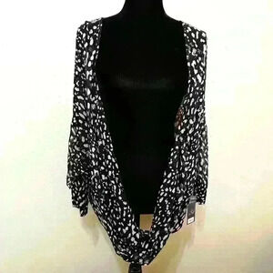 NWT Jennifer Lopez Sheer Surplice Cleavage Top Shirt 3X